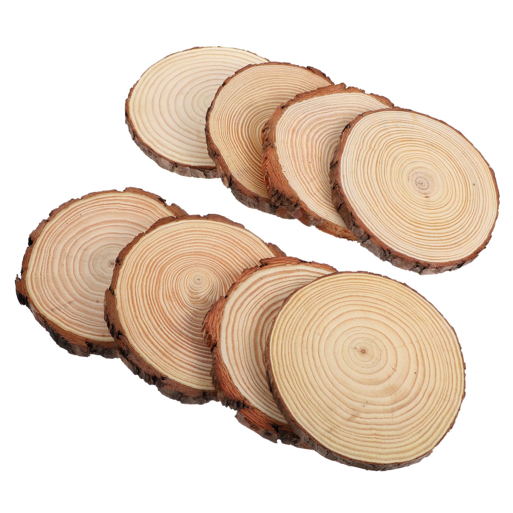 8stücke Unbehandelte Holzscheiben Runde Holzstücke Für -handwerksprojekte Für Hochzeiten Und Festliche Dekorationen