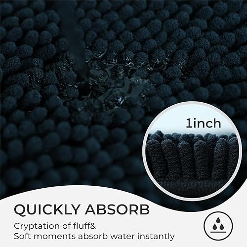 Miniatura 4 de BOANKODU Bathroom Rugs Sets 3 Piece, Super Soft Absorbent Bath mat Set,with U-Shaped Toilet Rug,Strong PVC Underside Bathroom Rug,Antiskid Bath mats