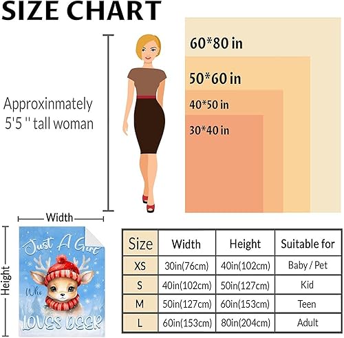 Miniatura 3 de Manta de ciervo de 30 x 40 pulgadas, manta pequeña de tamaño regazo para niñas, mantas suaves y peludas para sofá, sala de estar y oficina, lindas
