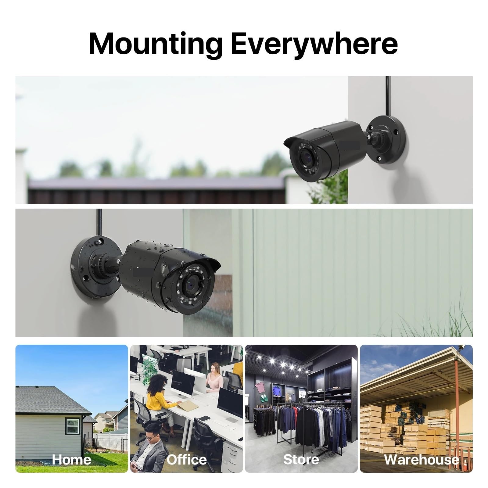 Un Ensemble DVR Filaire 1080P supplémentaire est Disponible.(2T,8CH DVR x 4 Cameras)
