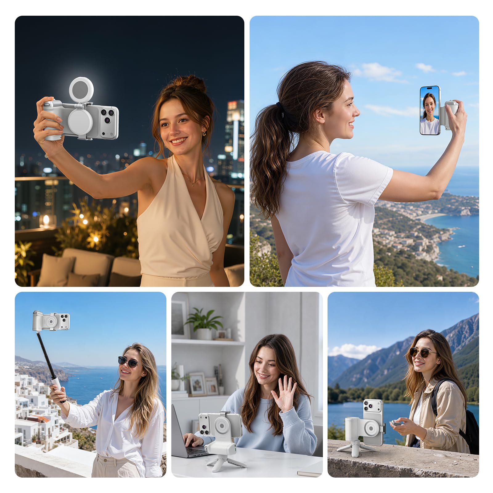 AMAZEAR Poignée Magnétique pour Smartphone iPhone/Andriod,Bluetooth Grip