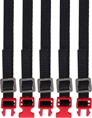 Miniatura 3 de INJORA 10 correas de amarre para portaequipajes a escala para 110 RC Crawler Car Axial SCX10 90046 TRX4 TRX6 Redcat Gen8 VS4-10 (rojo)