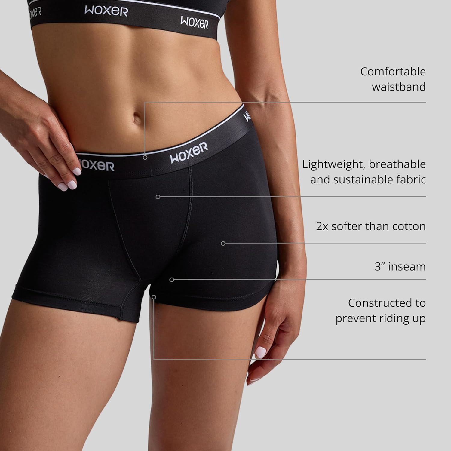 Woxer Womens Boxers - Star 3" Boy Shorts Underwear for Women - Boxer Briefs - Image 4