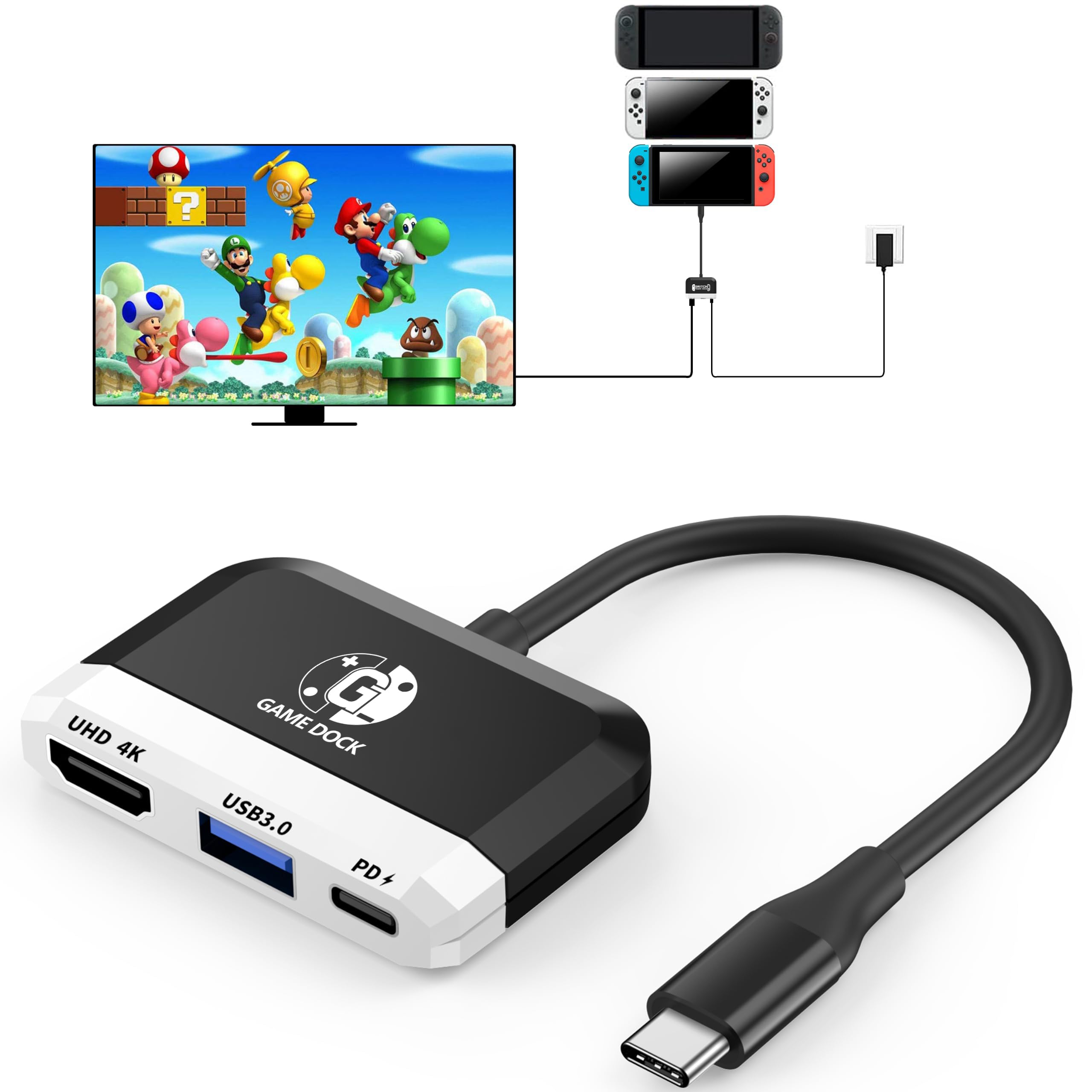 Amazon.co.jp: 3-in-1 ミニTVドック、Nintendo Switch/OLED対応、4K