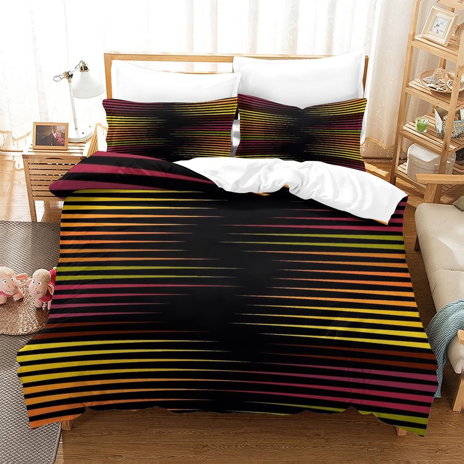 Housse de couette 3D géométrique double pour sublimer votre lit ado ou adulte