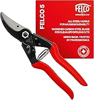 Felco F5 Pruning Shears - 8.9" Swiss-Made Large Garden Clippers with Precision Bypass Blades & Replaceable Parts