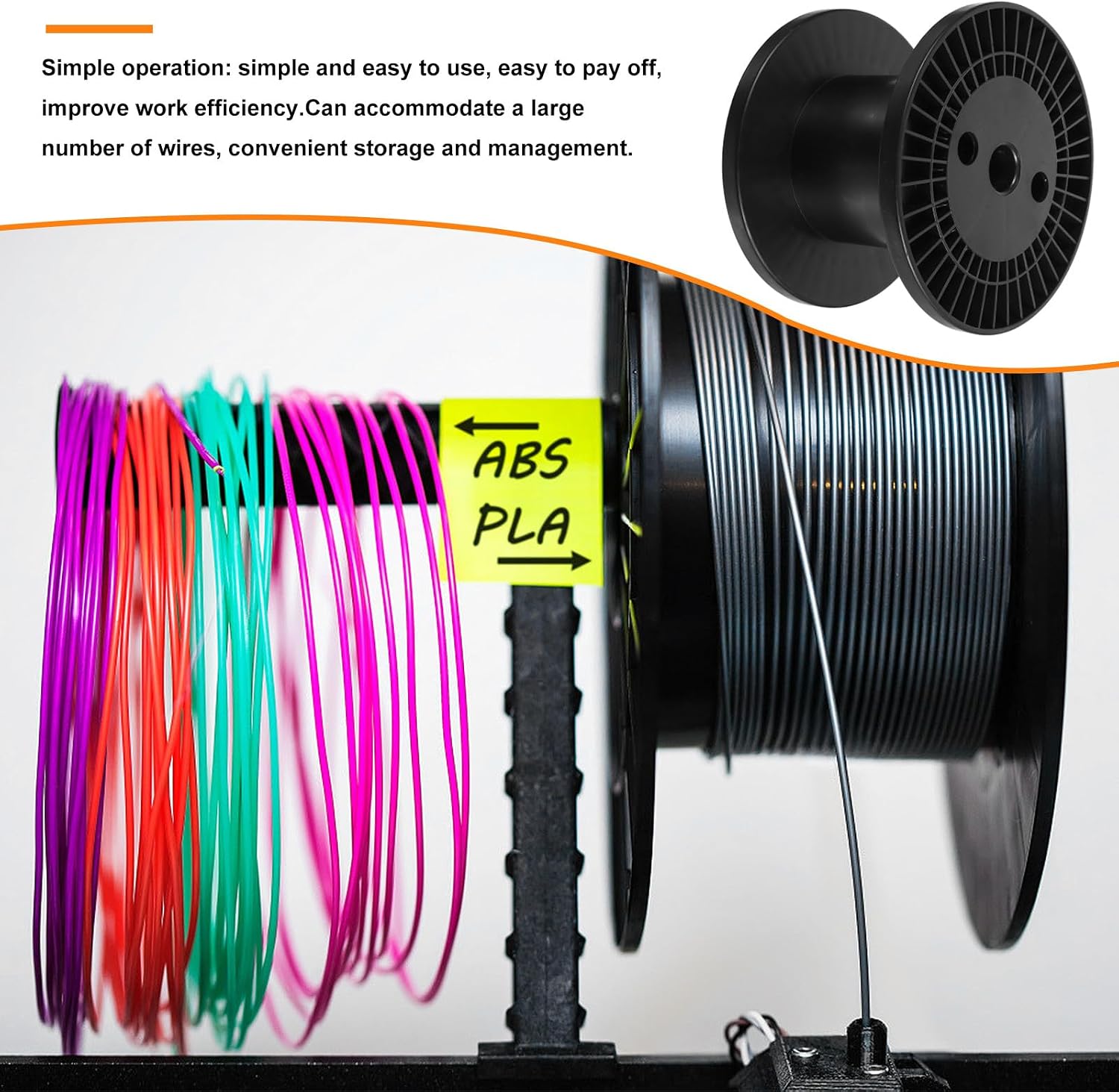 Plastic Wire Spool Cord Reel Cable Storage Organizer for Extension Cords and Electrical Wires Lightweight Dark Plastic Material Suitable for Outdoor and Indoor