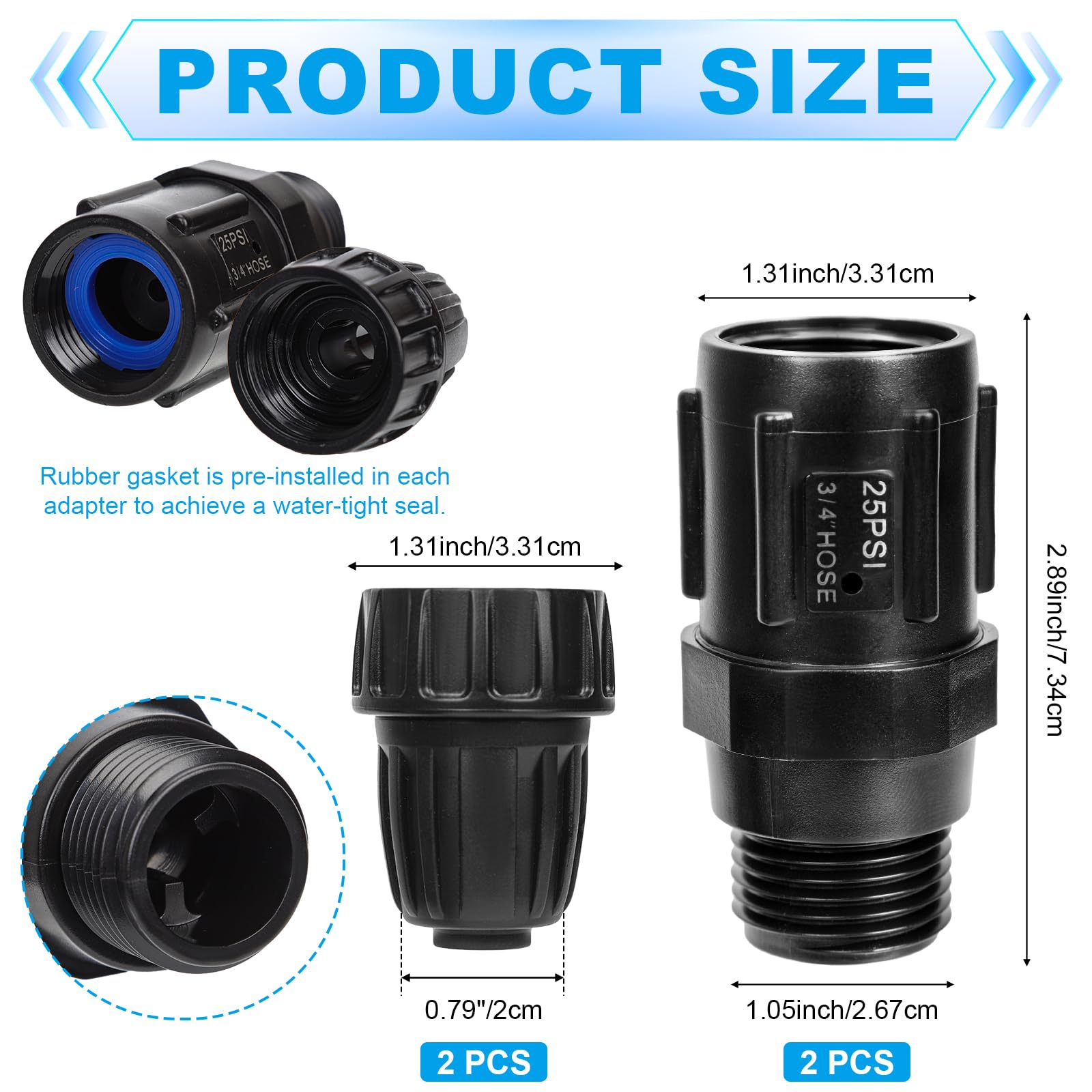 30PZ KIT CONNETTORI x Tubi x 16mm Impianto di Irrigazione a Goccia X Giardino EUR 16,99