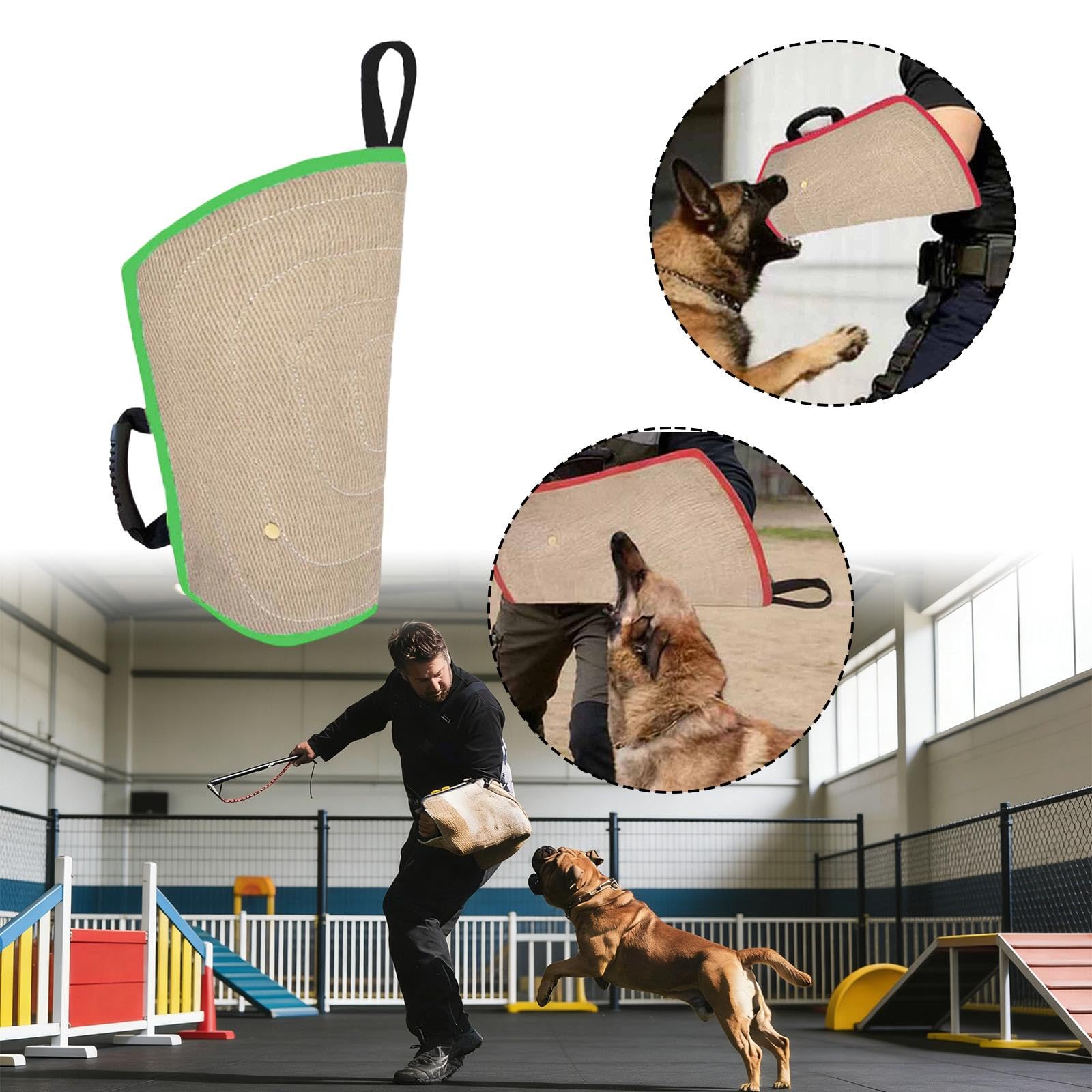 Mordedor Juguete Dentadura Brazo Entrenamiento Interactivo Acolchado Protección Perros Material Yute Adecuado Práctica Adiestramiento