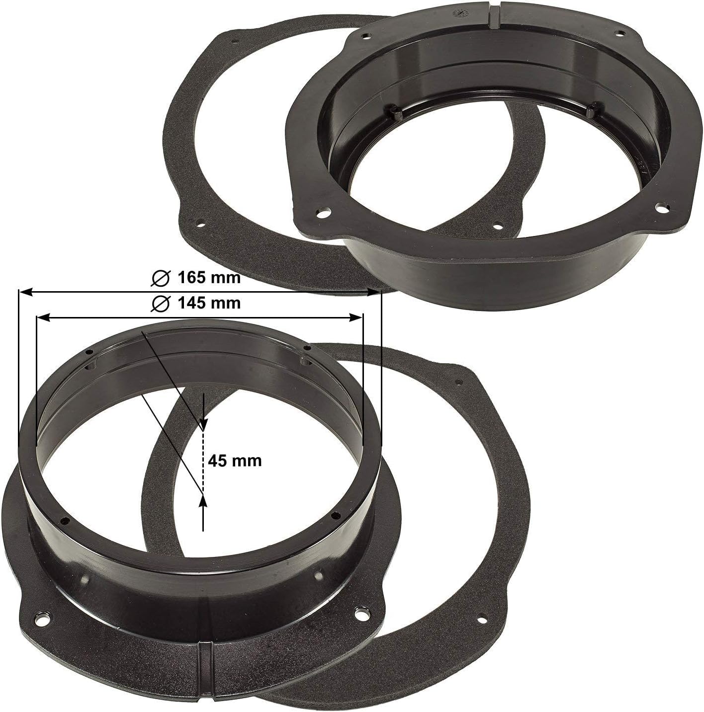 Kit Casse Altoparlanti Anteriori per Fiat Bravo II dal 2007 compatibile con Hertz K 165 300W Set 2 woofer +2 tweeter + 2 Anelli Adattatori 165mm + 2 Cavi (No plug and play)