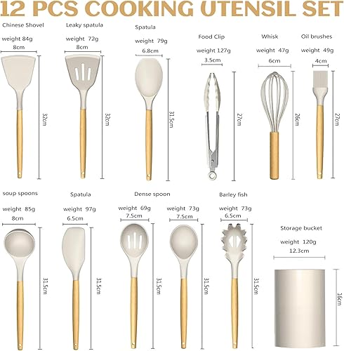 Miniatura 2 de Juego de utensilios de cocina de silicona para cocina, cucharas, espátulas, espátulas, accesorios, utensilios de cocina resistentes al calor para