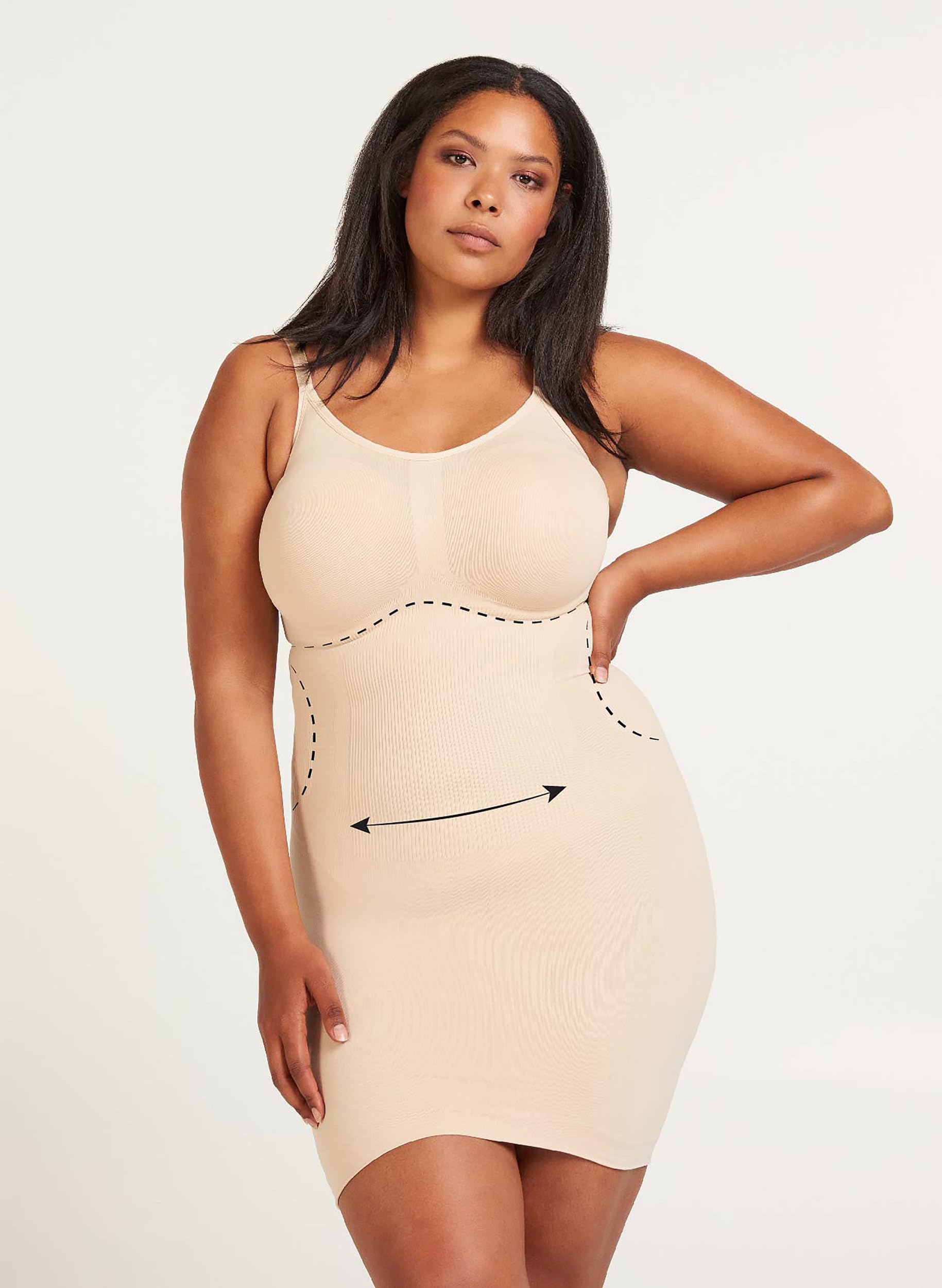 Zizzi Damen Große Größen Shaping Kleid Bodyforming Unterhemd Shapewear Gr Gr L/XL Nude