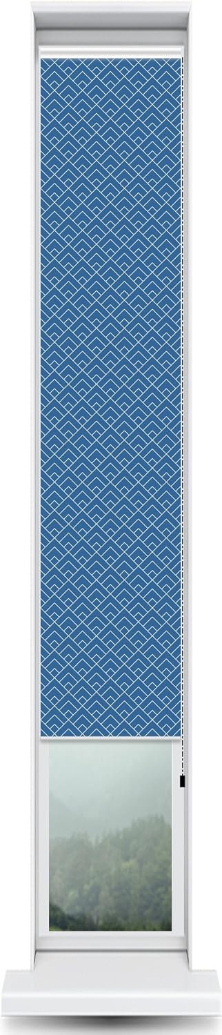 Windowpix ShadePix Blackout Roller Window Shade Custom 11 x 72 Peaks Modern Navy