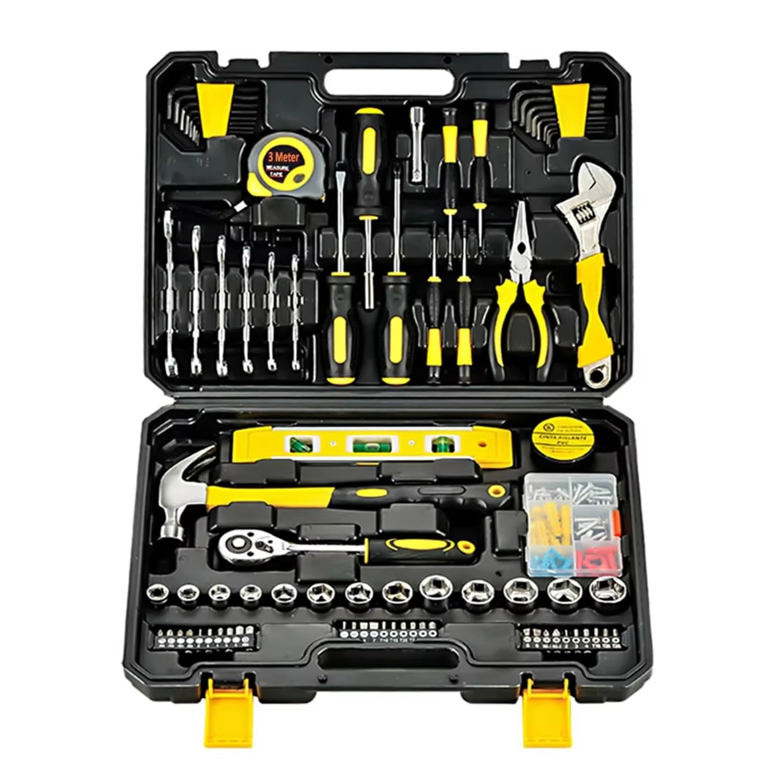 Maletín herramientas multiusos Juego Herramientas 108 Piezas Estuche Almacenamiento General El Hogar Kit Herramientas Mano Reparación Automóviles Y Reparación Hogar Herramienta Trinquete
