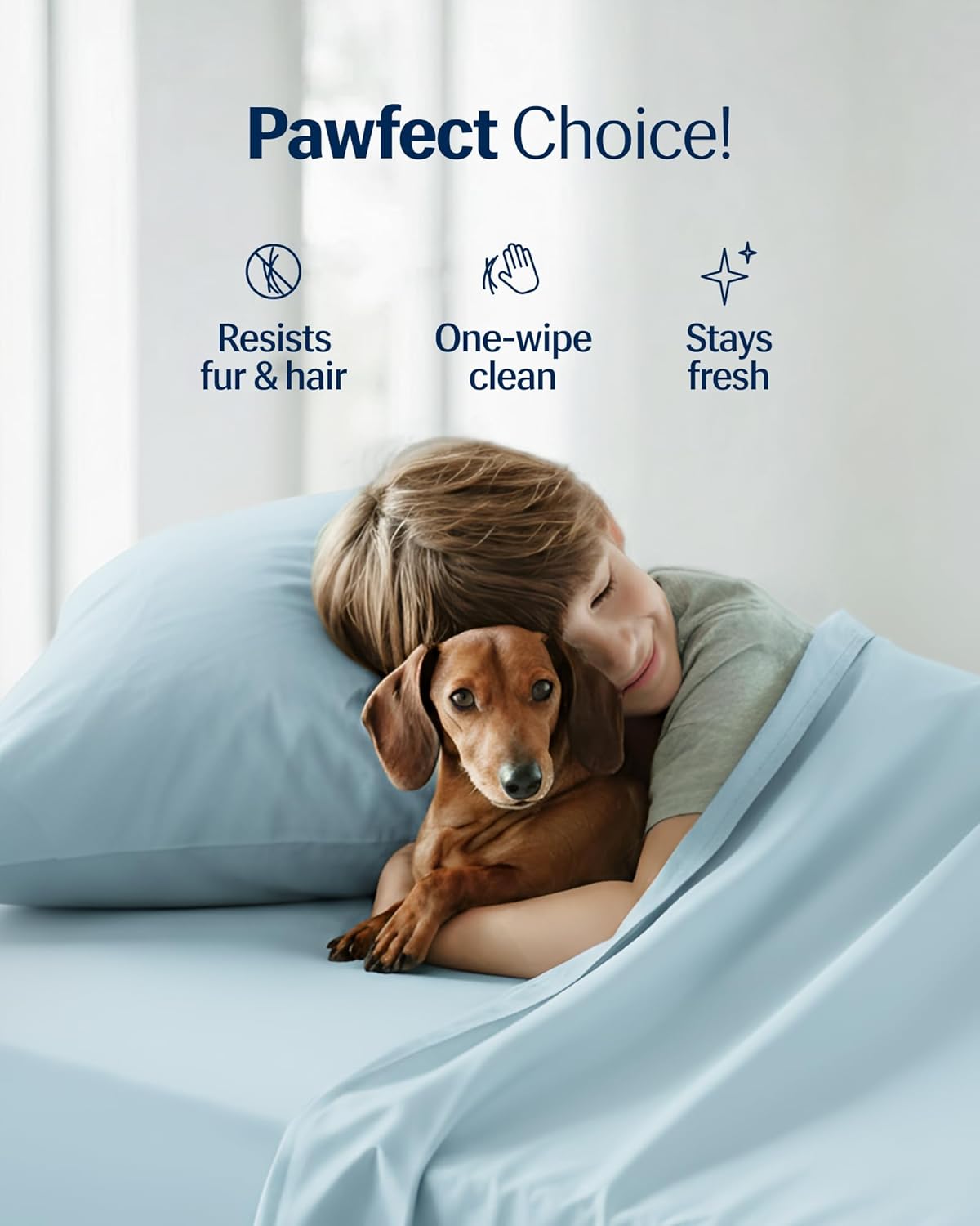 REST® Evercool®+ Cooling Sheet Set, Full Size, Light Blue, Breathable Bed Sheets for Hot Sleeper and Night Sweats, with Pillowcases, with Ionic+ Self-Cleaning Silver Yarn for Sensitive Skin, 4PCS - Image 9