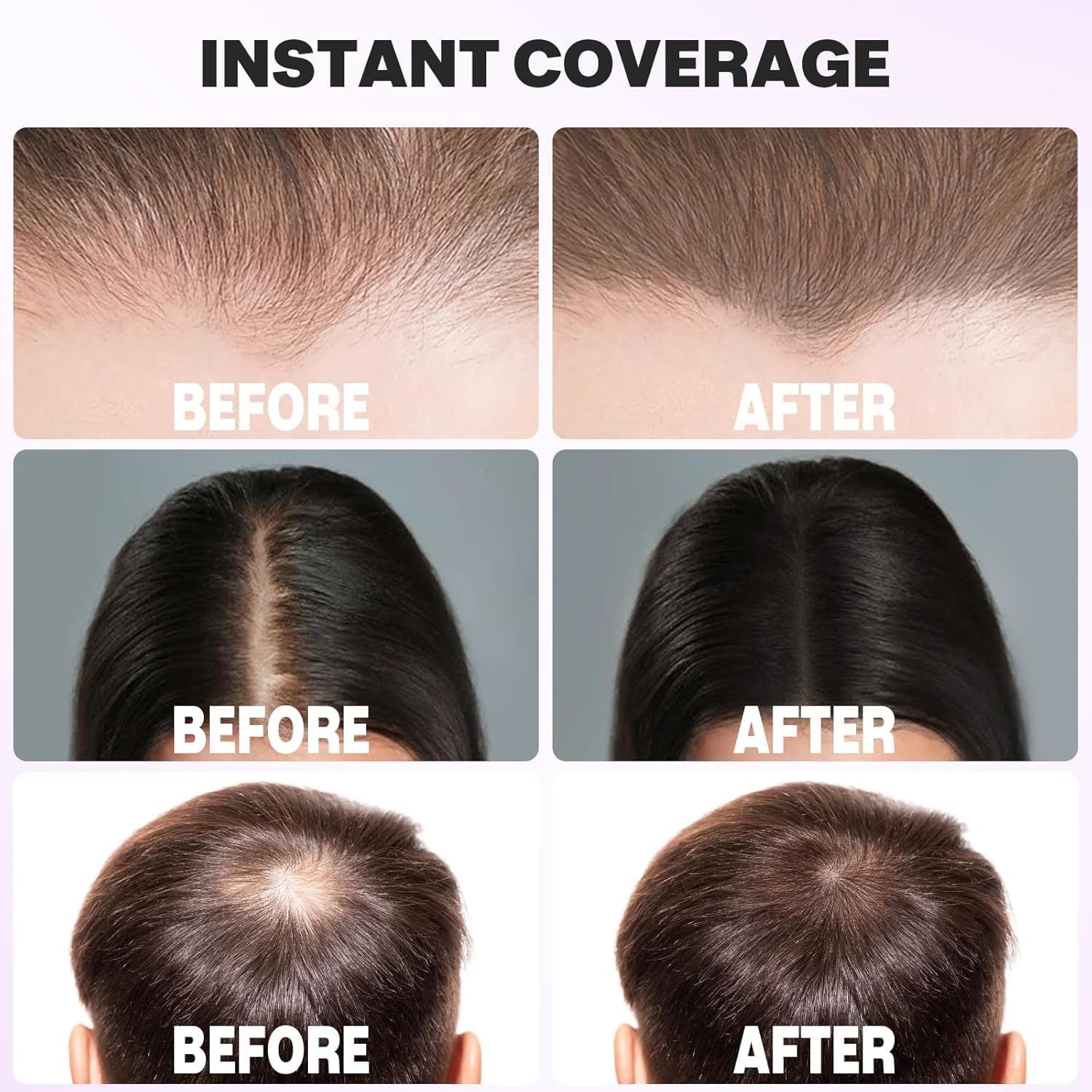 SPAREQUE Cover-Up Hair Powder Black – Instantly Covers Grey Roots & Bald Spots, Hair Filler for Thinning Hair, Long-Lasting, Matte Finish, Natural Look, Easy to Apply, Lightweight Formula, 4gm (BLACK) 3