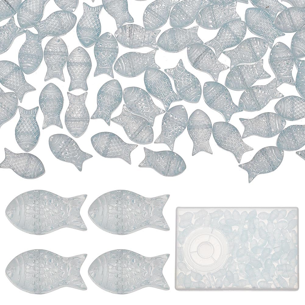 Cuentas de pescado de vidrio marino para diseñar collares y pulseras de sirena