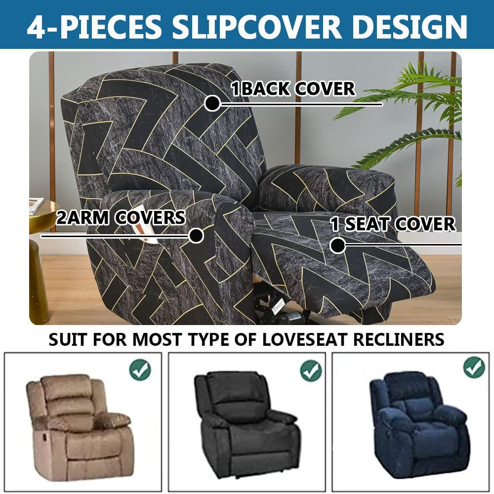 Copripoltrona Relax Reclinabile Elettrica Con Tasche - Jacquard Universale Elasticizzato, Antiscivolo, Lavabile - Colore #6, Taglia 2 Posti - 5