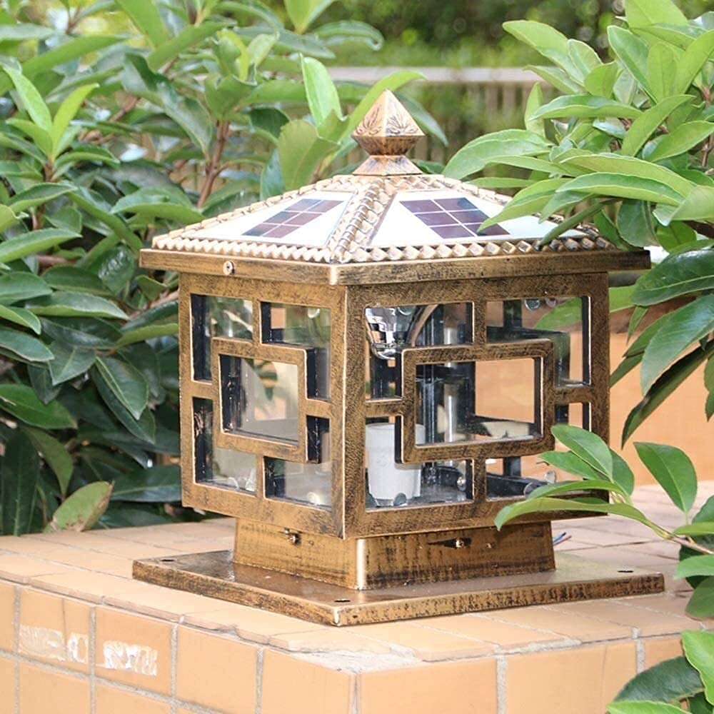 Lampada a Colonna a LED Solare Lampada a Colonna a LED Super Luminosa Decorazione Prato Giardino Compensato Terrazza Parco paesaggistico Percorso Illuminazione a Pavimento (Colore:25 * 25 cm)
