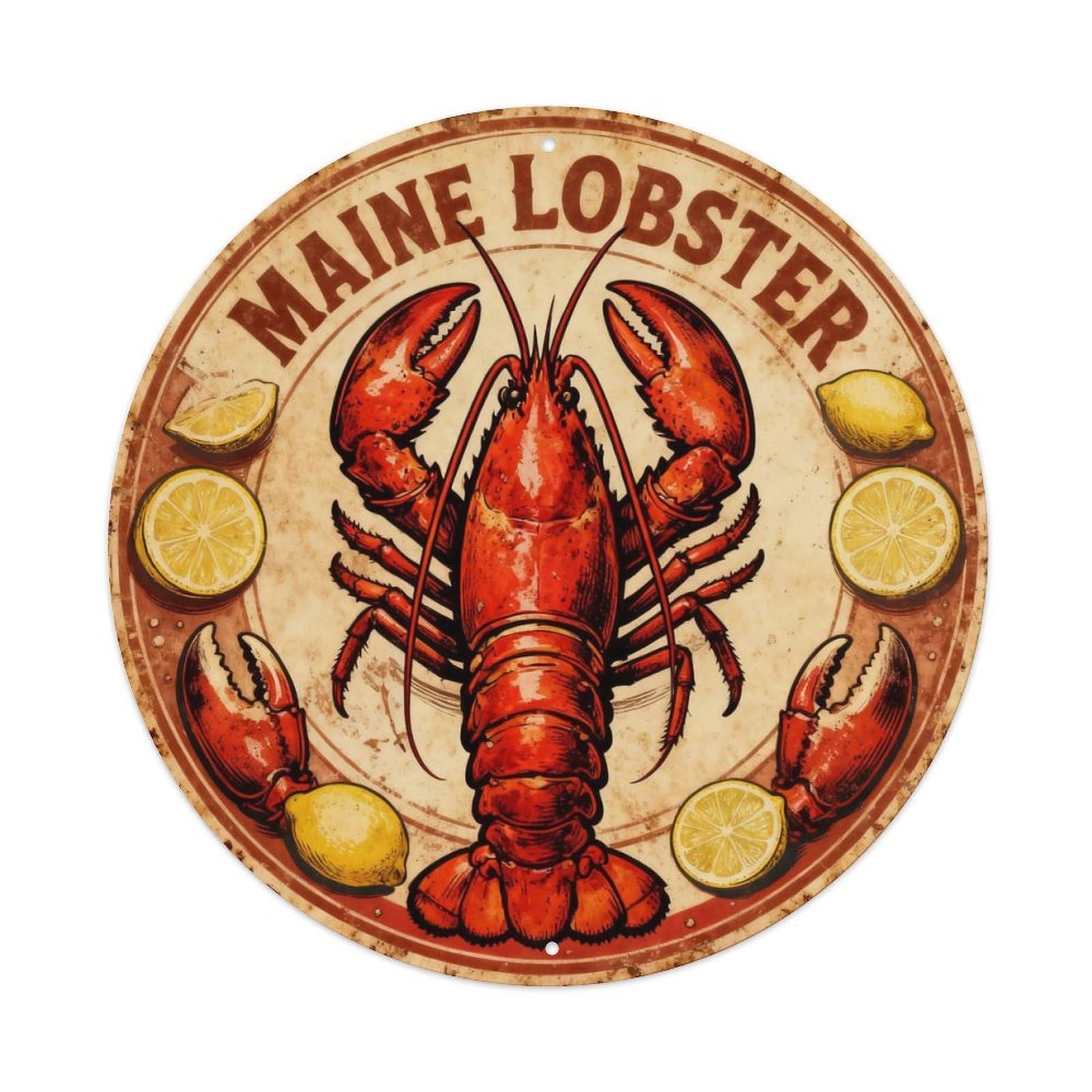 Maine Lobster Retro Tin Sign Metal Tin Sign Plaque