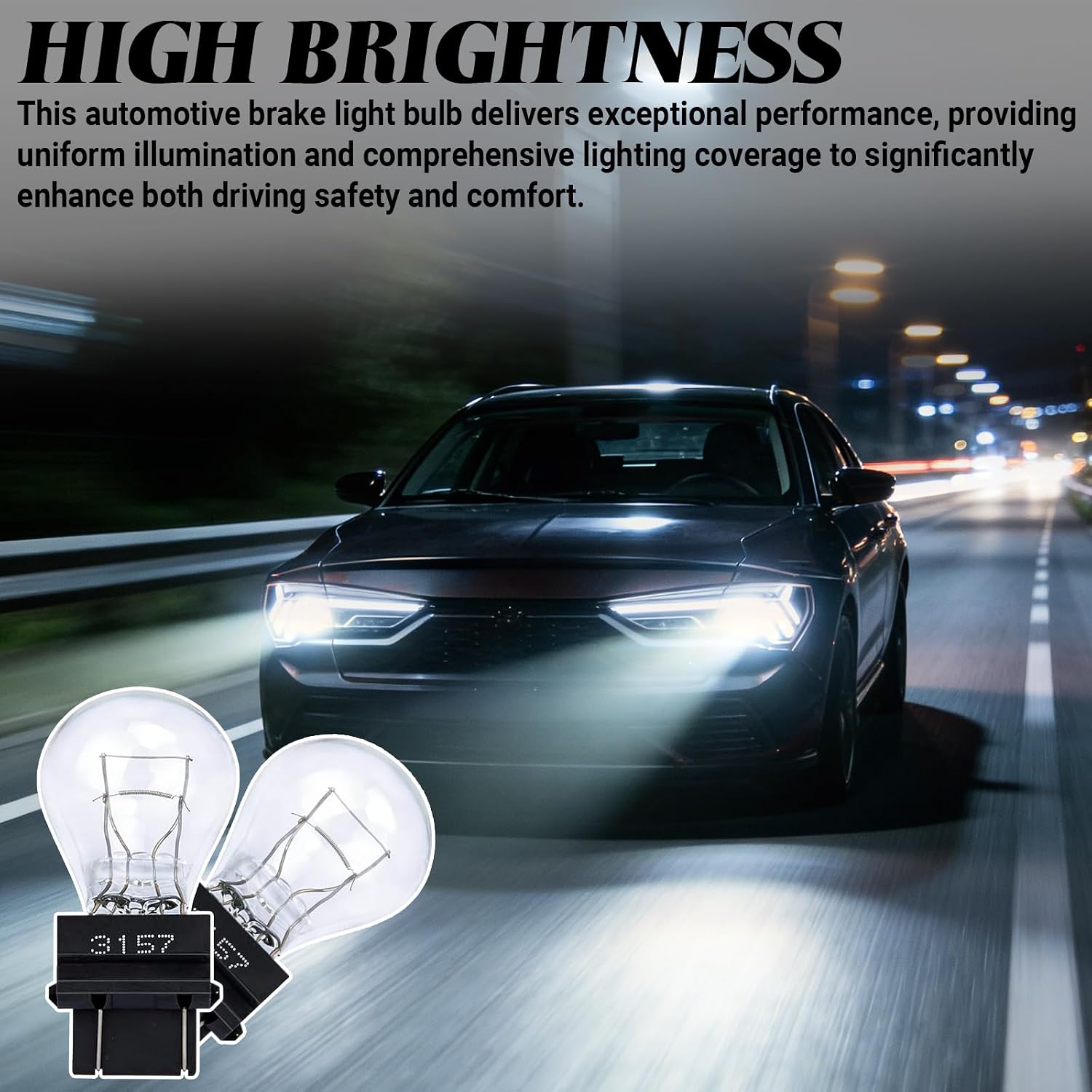 10PCS 3157 Tail Light Bulb, Brake Light Bulb, Car Instrument Light Bulb, Waterproof Turn Signal Bulb, Miniature Daytime Running Light Bulb, Universal Car Side Marker Tail Light (White)