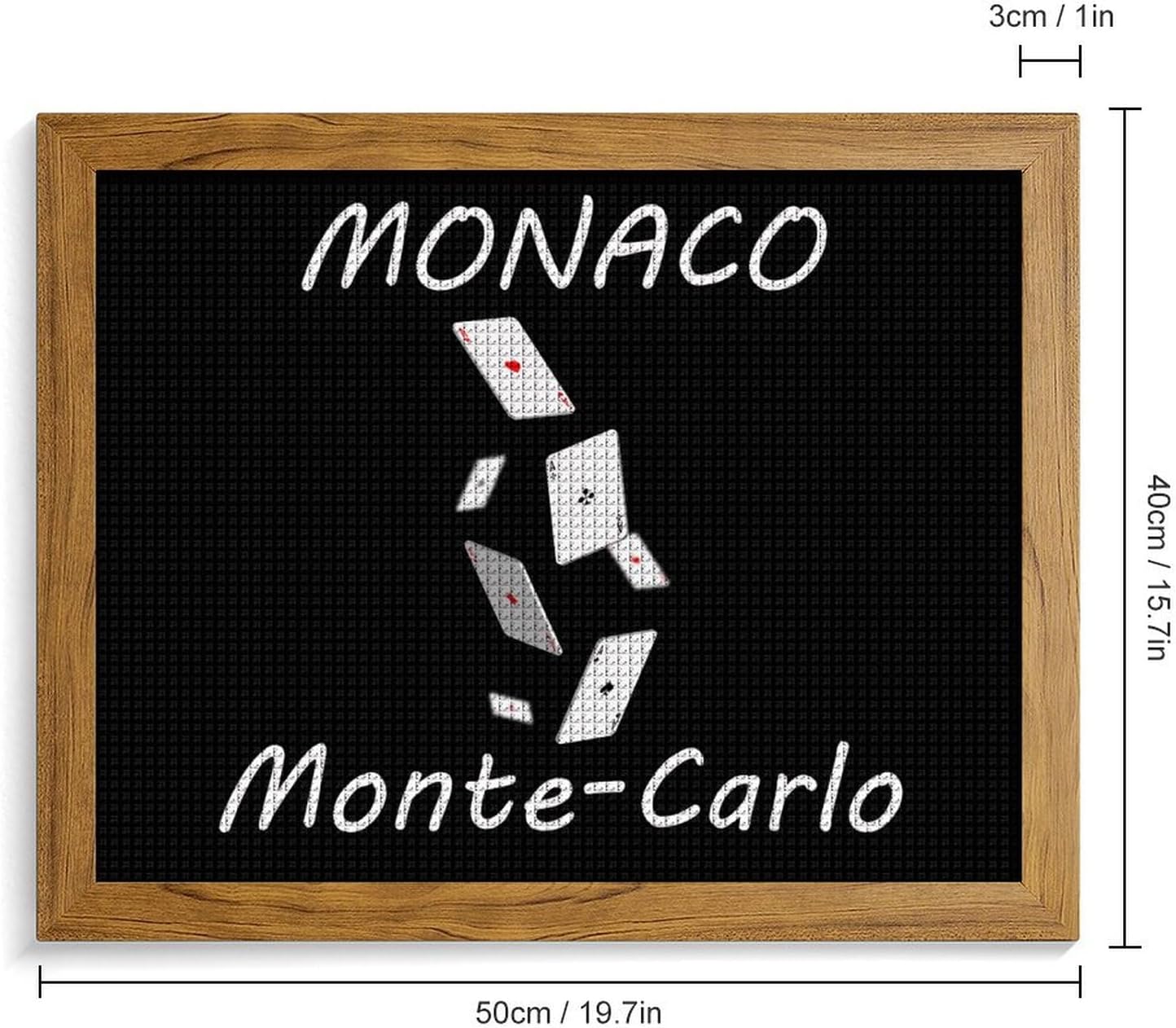 Monte-Carlo Monaco Printed Diamond 5D Painting Kits DIY Full Drill Crafts for Home Wall Decor 16x20 Inch Yellow Wood 50 * 40cm