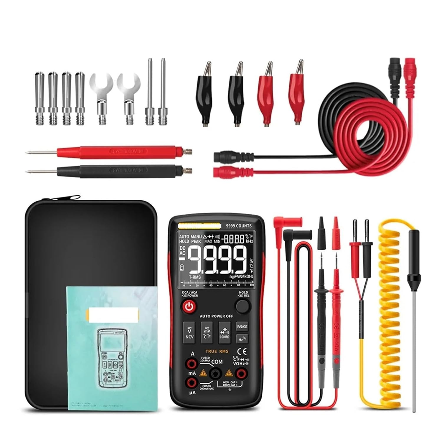 Digital multimeter 9999, Analog Tester, True capacitance(Q1 Red Pro)