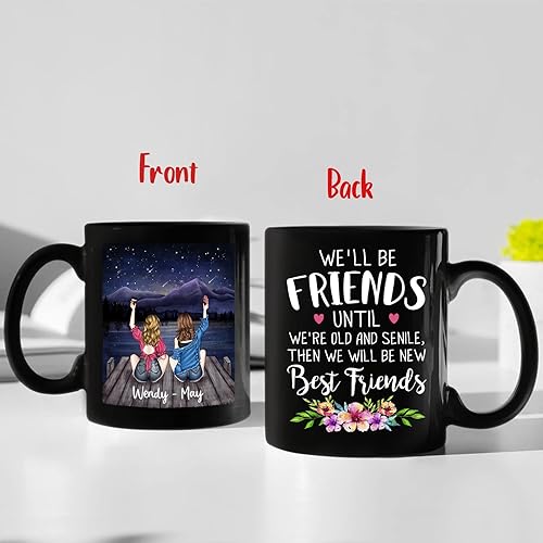 Vista 48 de Taza personalizada de mejores amigas para mujer, taza personalizada para mejor amiga, mejor amiga, mejores amigas, hermanas del alma, taza Taza de 3