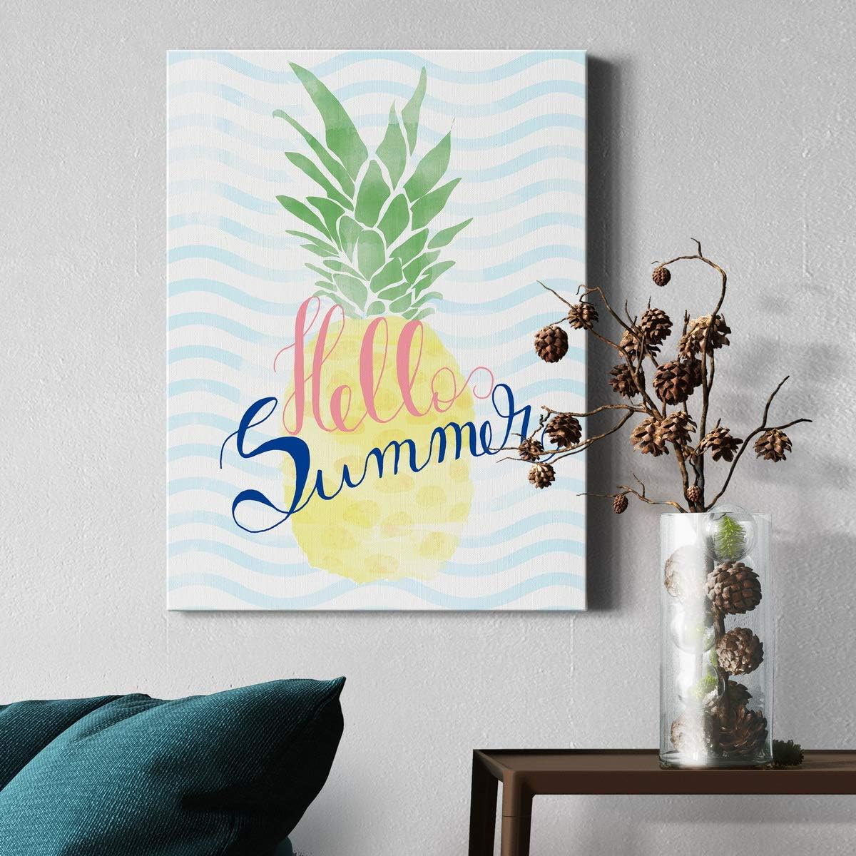 Renditions Gallery Hello Summer Wall Art, Premium Gallery Wrapped Canvas Decor, Ready to Hang, 18 in H x 12 in W, Made in America Print