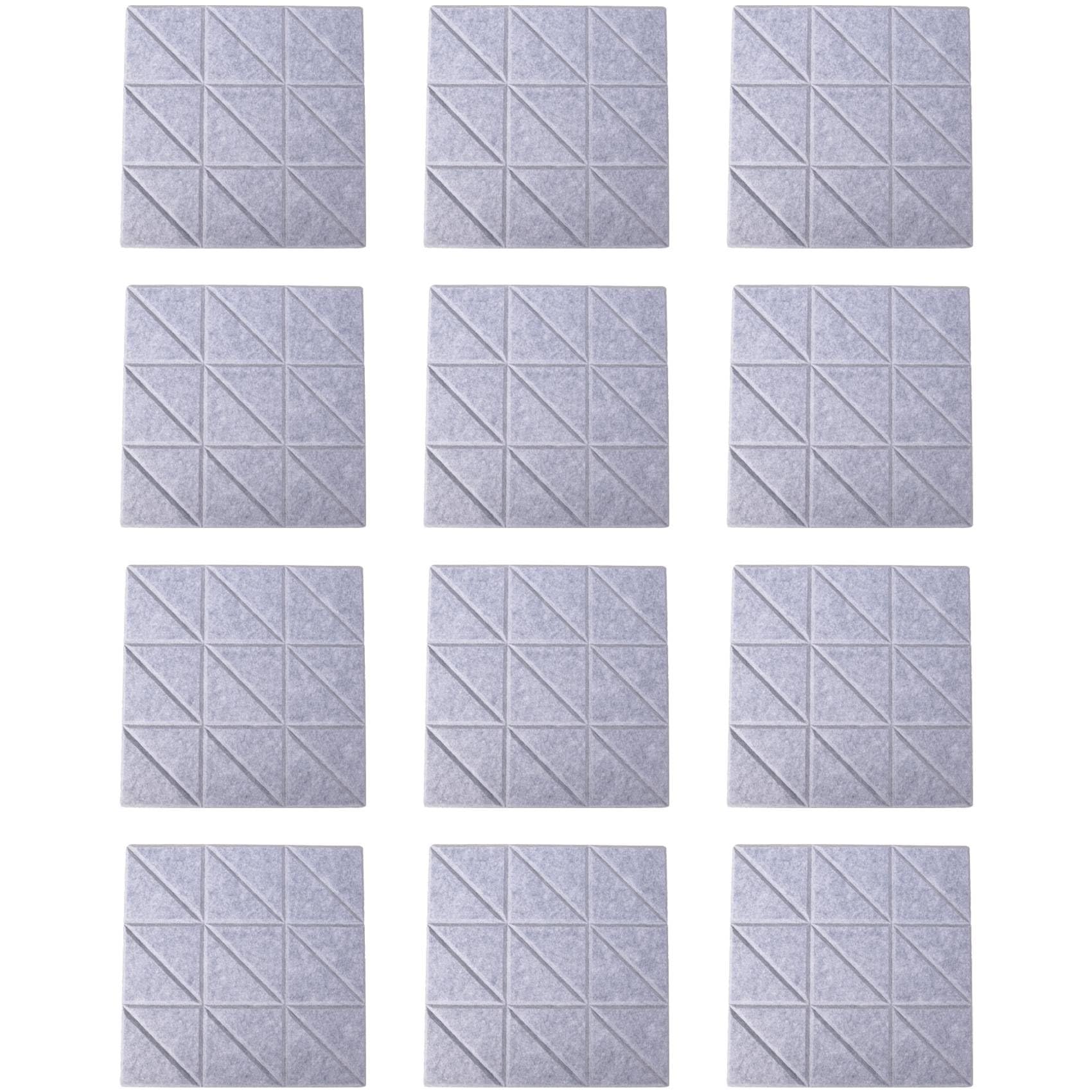 Samoprzylepne panele akustyczne, 12 . 30 x 30 x 0,10 cm, dekoracyjne dźwiękoszczelne panele ścienne D