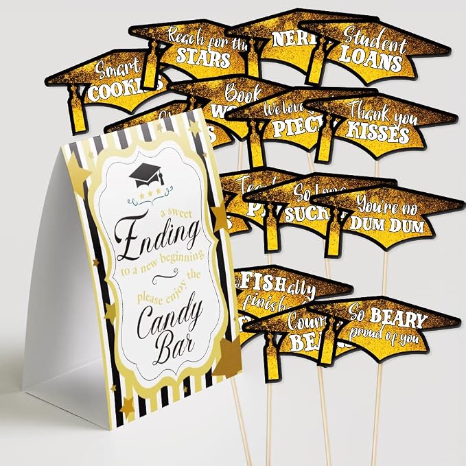 Table Label Graduation Amazon.com: Graduation Candy Bar Sign Labels Decorations (Pack of 1 ...