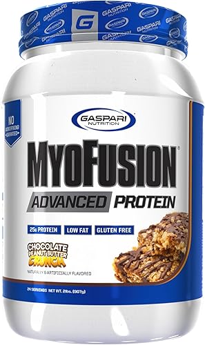 Gaspari Nutrition Myofusion - Proteína avanzada, mezcla de proteínas con proteína de suero de leche, proteína de caseína y proteína aislada, baja en