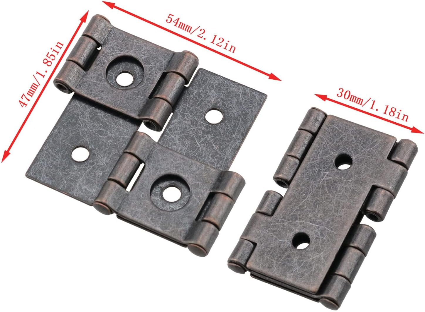 Double Acting Hinge 8PCS Antique Red Double Acting Folding Screen Hinges Iron Door Hinges with Screws for Closet Wardrobe