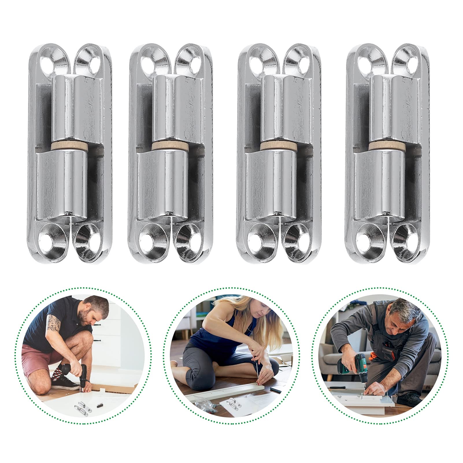 Cerniere Pieghevoli In Lega Di Zinco Per Porte D'Armadio - 4 Pezzi Nero, 40x40x5mm - Foto 2