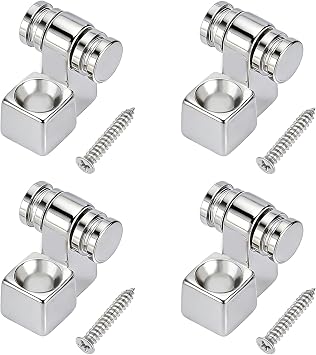 NICENEEDED 4 Pcs Guitar Roller String Retainers, String Trees with Mounting Screws for Electric Guitar, Metal Guitars Standard Roller String Guides Replacement Part Accessories Silver