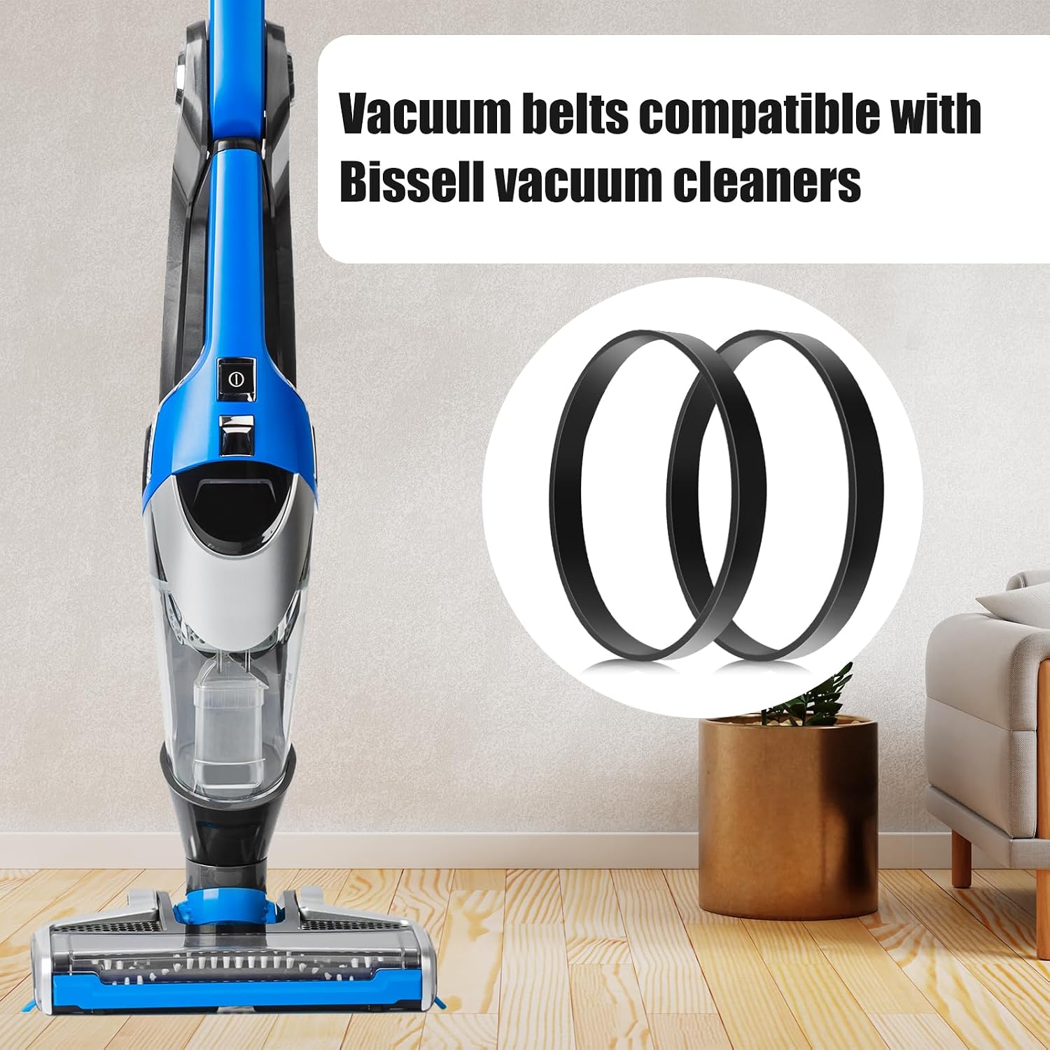 2pcs 3031120 Vacuum Belt Replacement for Bissell, Rubber Vacuum Cleaner Belt Replacement Style 7/9/10/12/14/16 P/N Perfectly Fit Compatible with Bissell Models 2252 2260 2259 1793 1792 2254