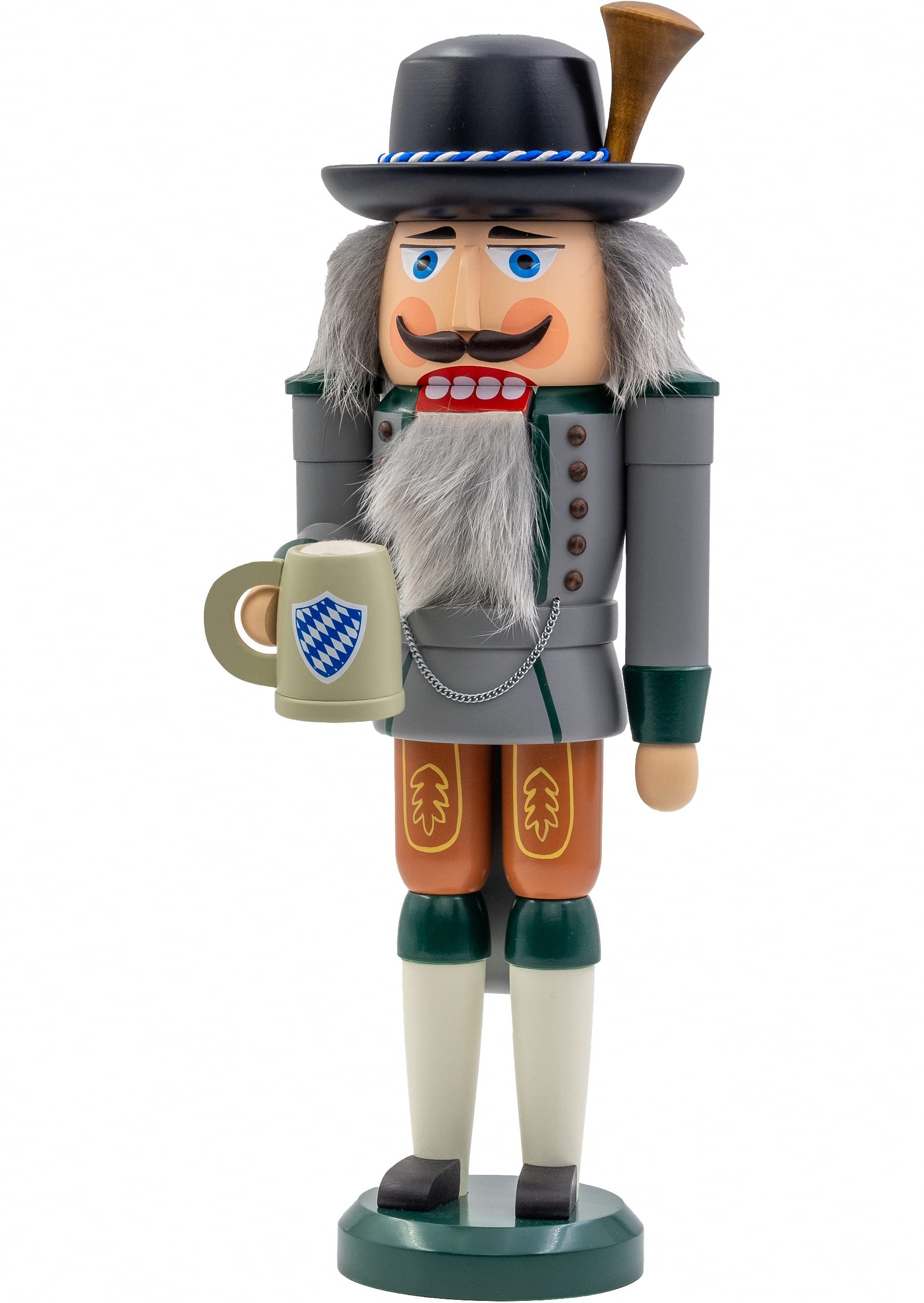Casse-noisette Traditionnel Seiffener Volkskunst - Hussard Rouge - 31 Cm - Original D'Erzgebirge (Allemagne)