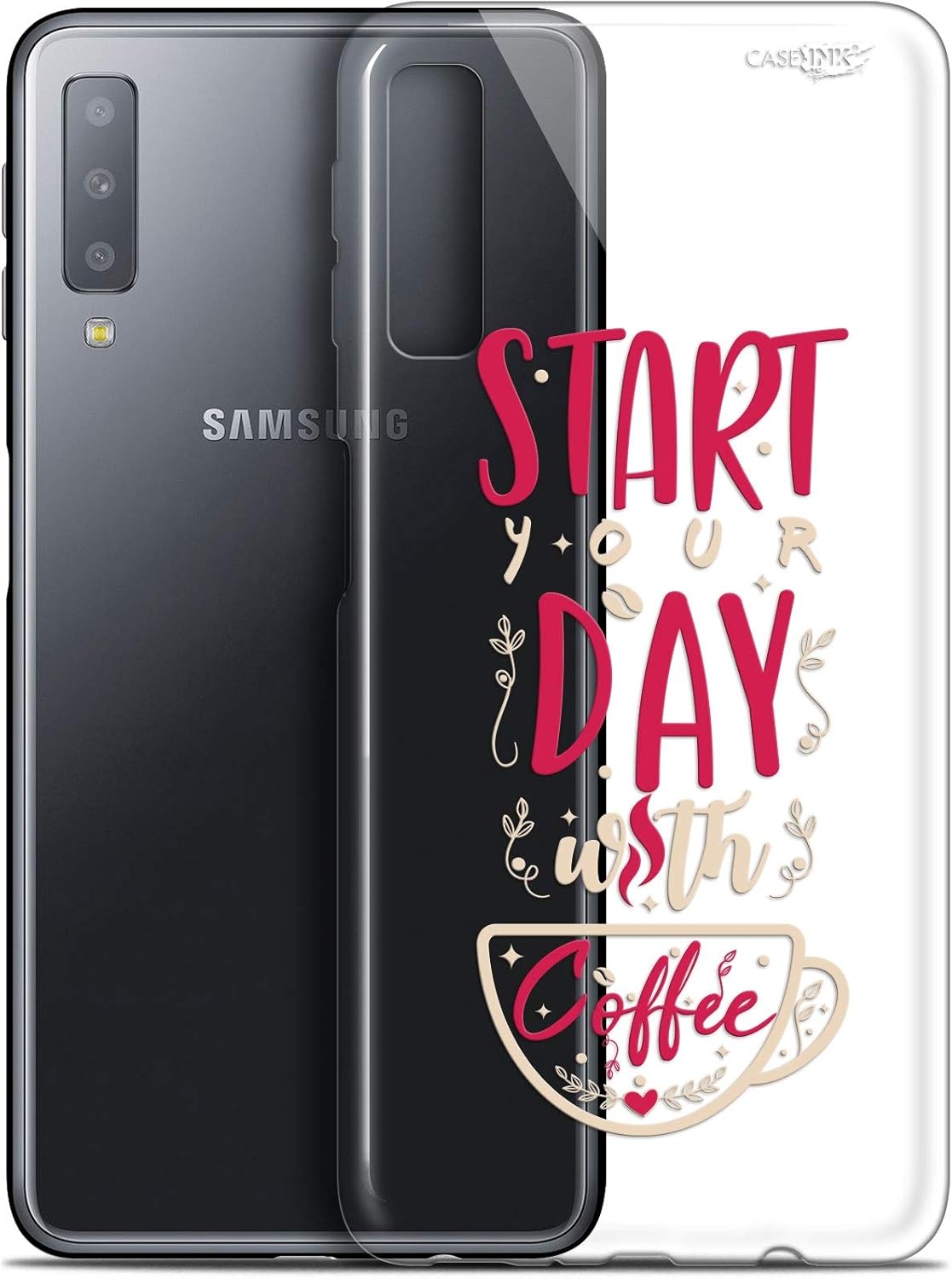 Samsung Galaxy A7 Case 2018, Ultra Slim Start-with Coffee Design Case for 6 inch Samsung Galaxy A7 (2018)
