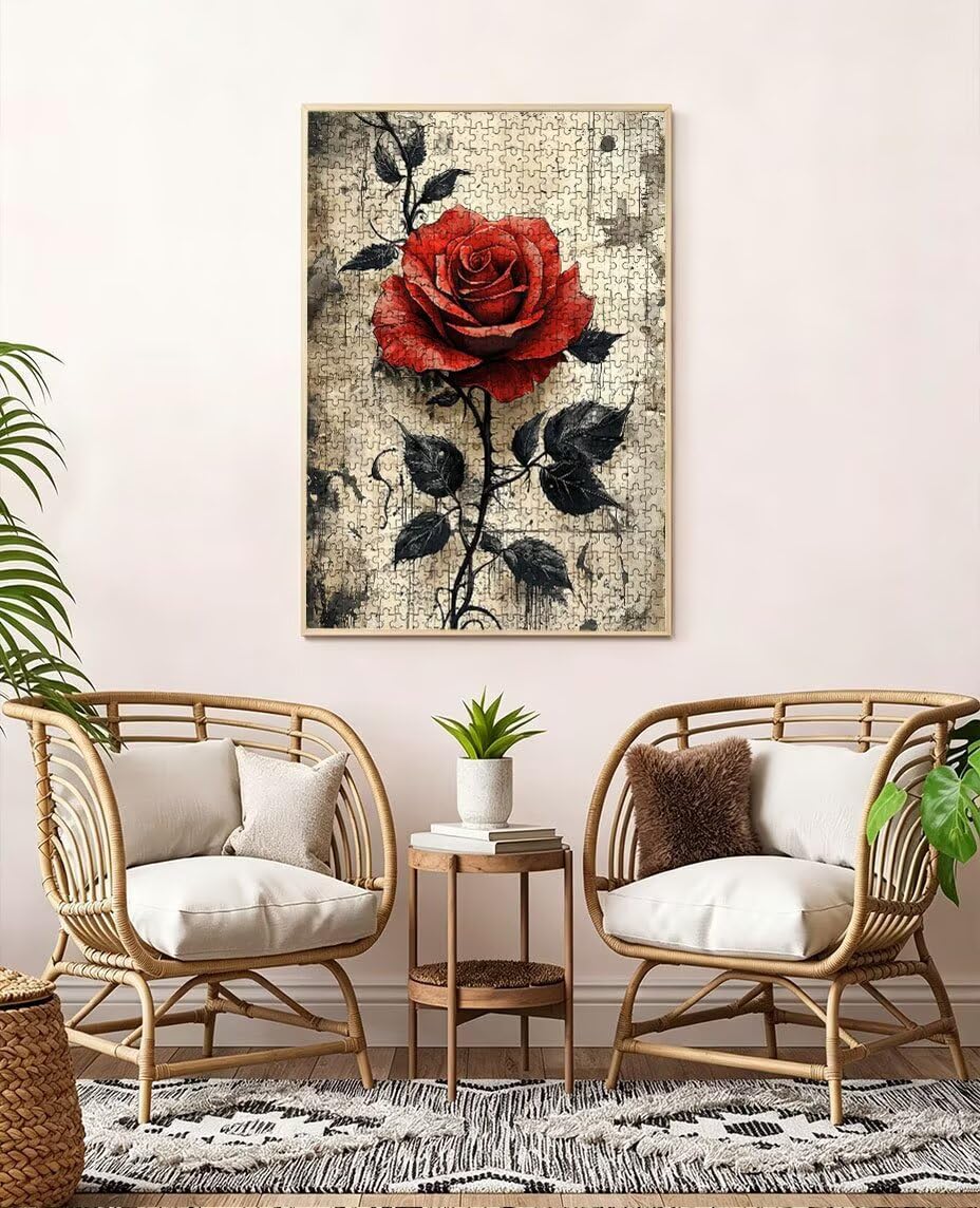 Puzzle dla dorosłych 6000, czerwona róża 6000 puzzli dla dorosłych, wymagające gry logiczne, klasyczne układanki, niemożliwe do złożenia ręcznie robione dekoracyjne, zabawne zajęcia rodzinne BXHZW0