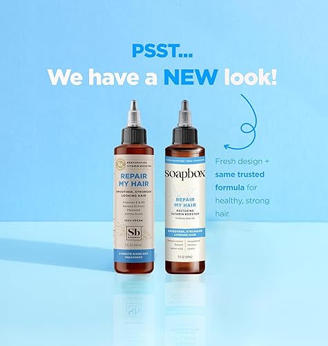 Miniatura 2 de Soapbox Tratamiento reparador del cabello con vitamina E, B5, extracto de plátano, linaza y aminoácidos, 5 onzas, vegano, sin parabenos ni crueldad