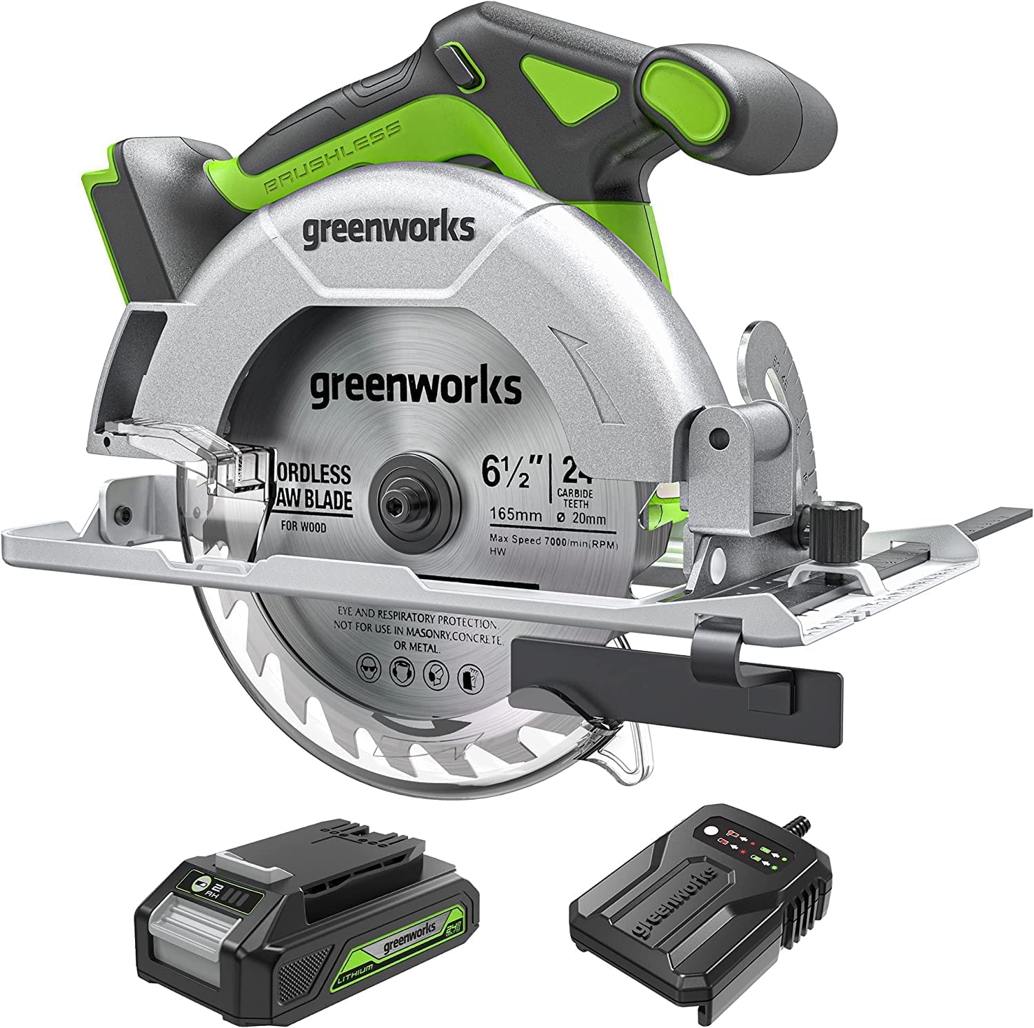 Auswahl an Gartengeräten von Greenworks