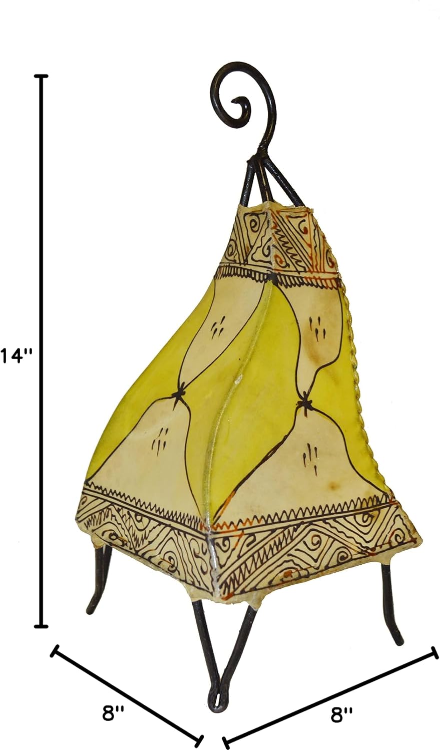 Treasures Of Morocco Henna Lamps & Sconces Moroccan Hand Made Leather lamp Henna Tattoo African Yellow Beige