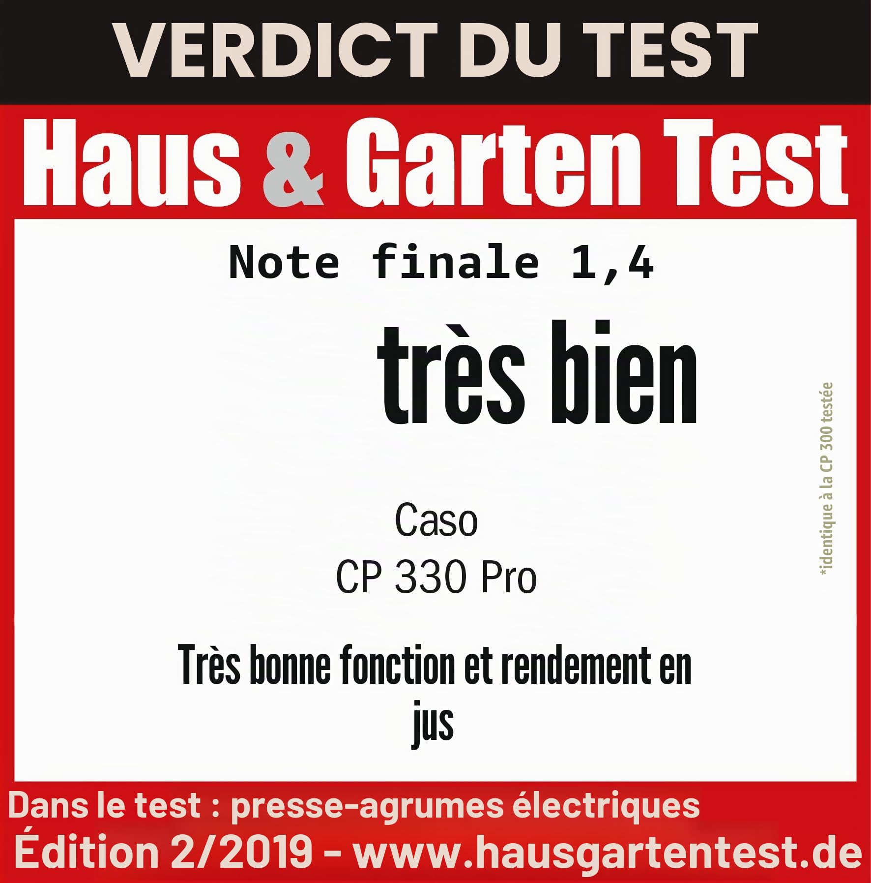 CASO CP 330 Pro - Presse-agrumes design, presse-agrumes électrique et puissant avec cône de pressage universel en acier inoxydable