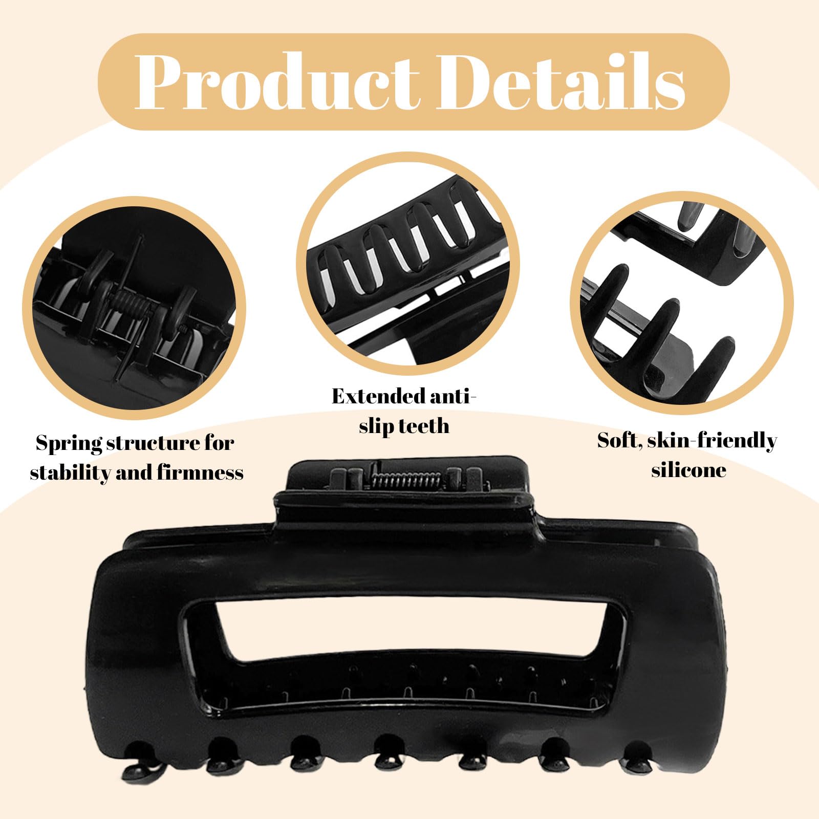 Muorruo 4 Piece Cloud Clip, soft and flexible, comfortable claw clip - Image 3