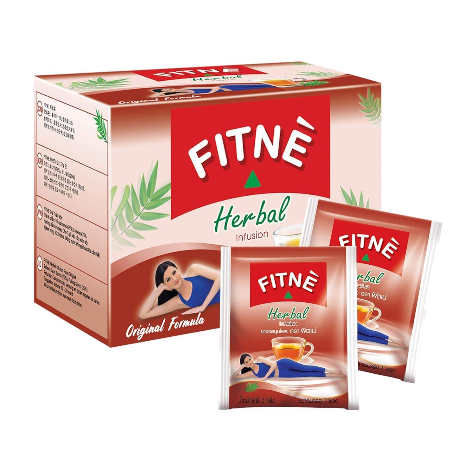 FITNE Original Herbal Tea Senna Infusion - Gentle Detox Cleanse & Wellness Beverage - Caffeine-Free, Zero Calories, 20 Tea Bags