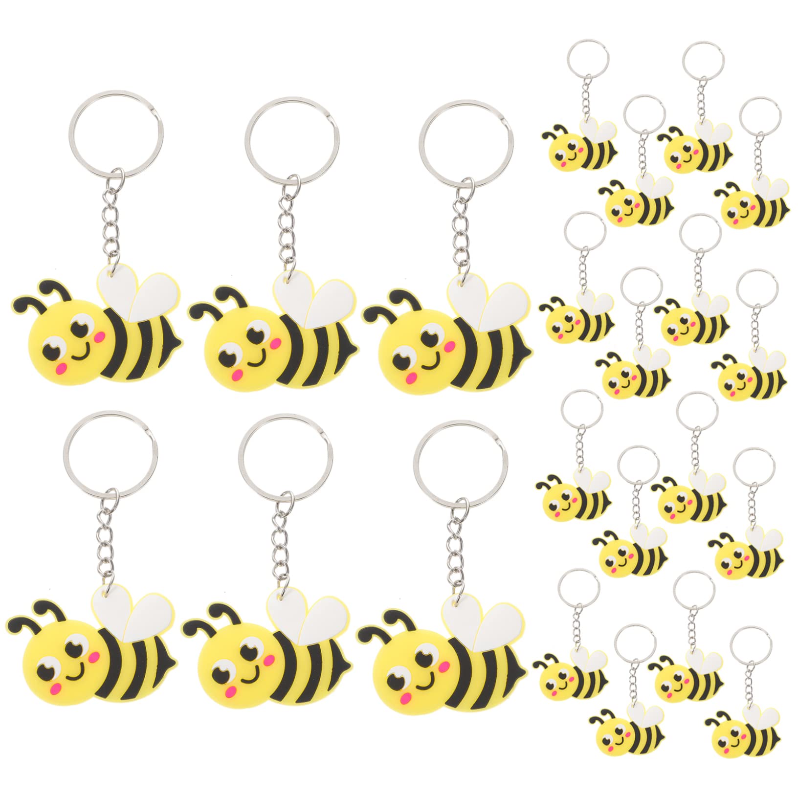COLLBATH 72piezas Adorable Bee Keyring Cartoon Bee Keychain Pendant Decor Creativo Para Fiestas y Accesorios De Bolsos