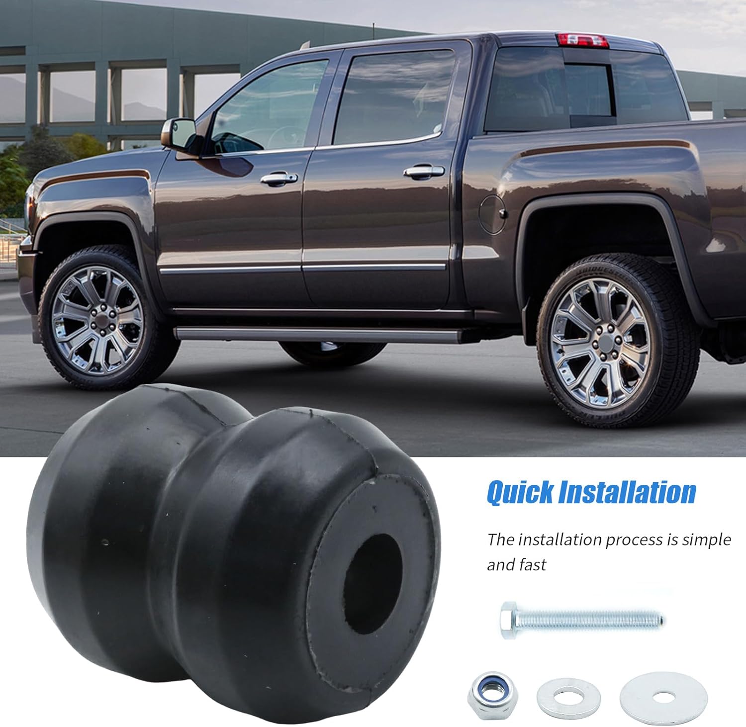 Rear Bump Stop Kit Replacement for Chevy Silverado 1500 1999-2021, Replacement for GMC Sierra 1500 Truck 2WD 4WD, Suspension Helper Spring Off-Road Jounce Bumper