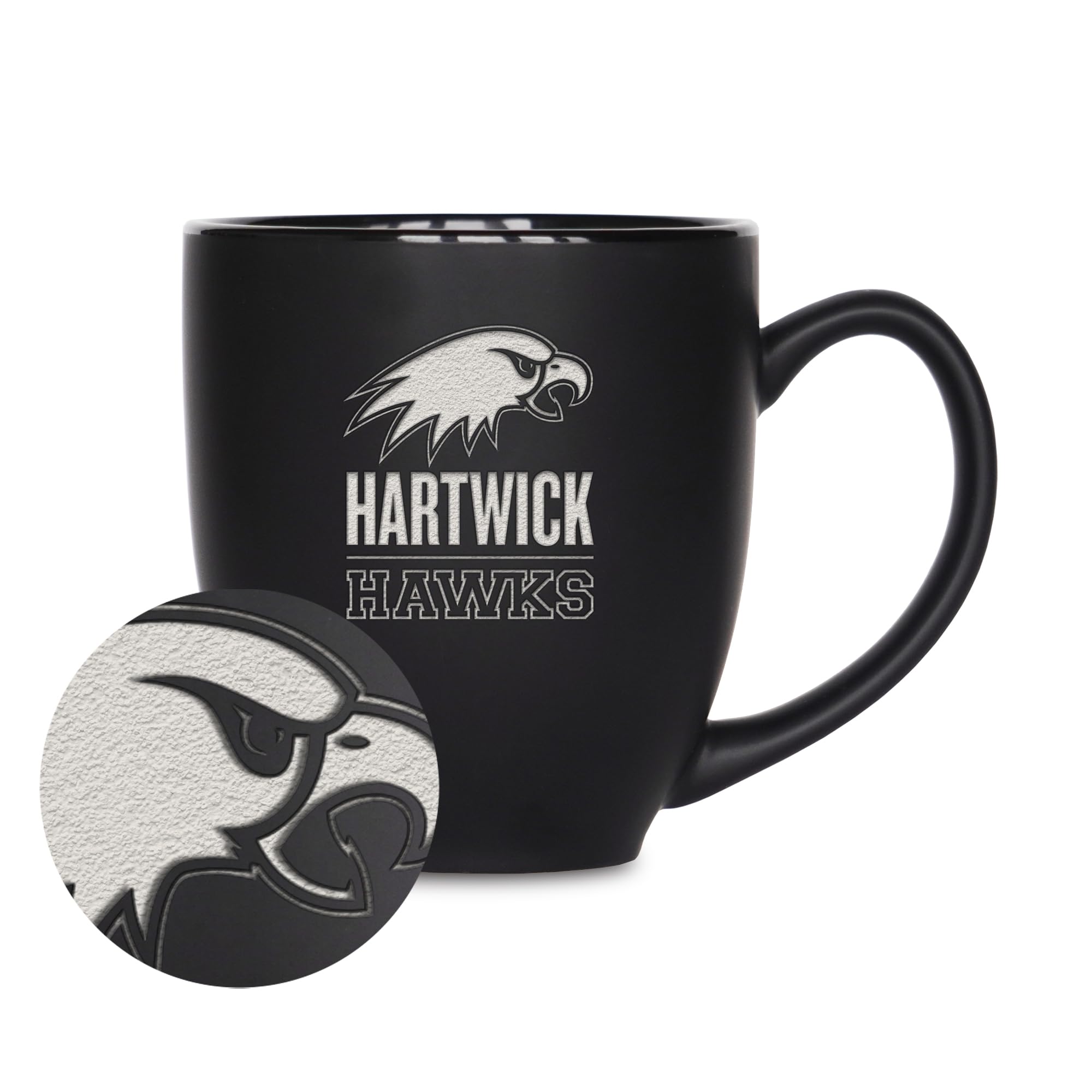 Tasse de bistro NCAA Hartwick Hawks en céramique mate Rico Industries 445 ml pour boisson