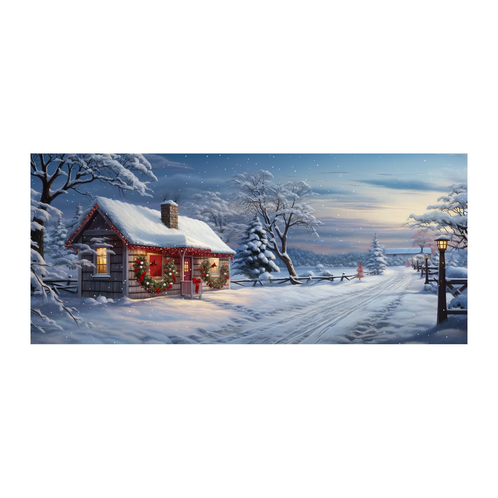 Christmas Garage Door Banner Decorations 7 x 16 ft,Christmas Garage Door Banner Cover Xmas Snowflake Backdrop Decoration Large Christmas Garage Door Cover for Outdoor Xmas Garage Door Mural