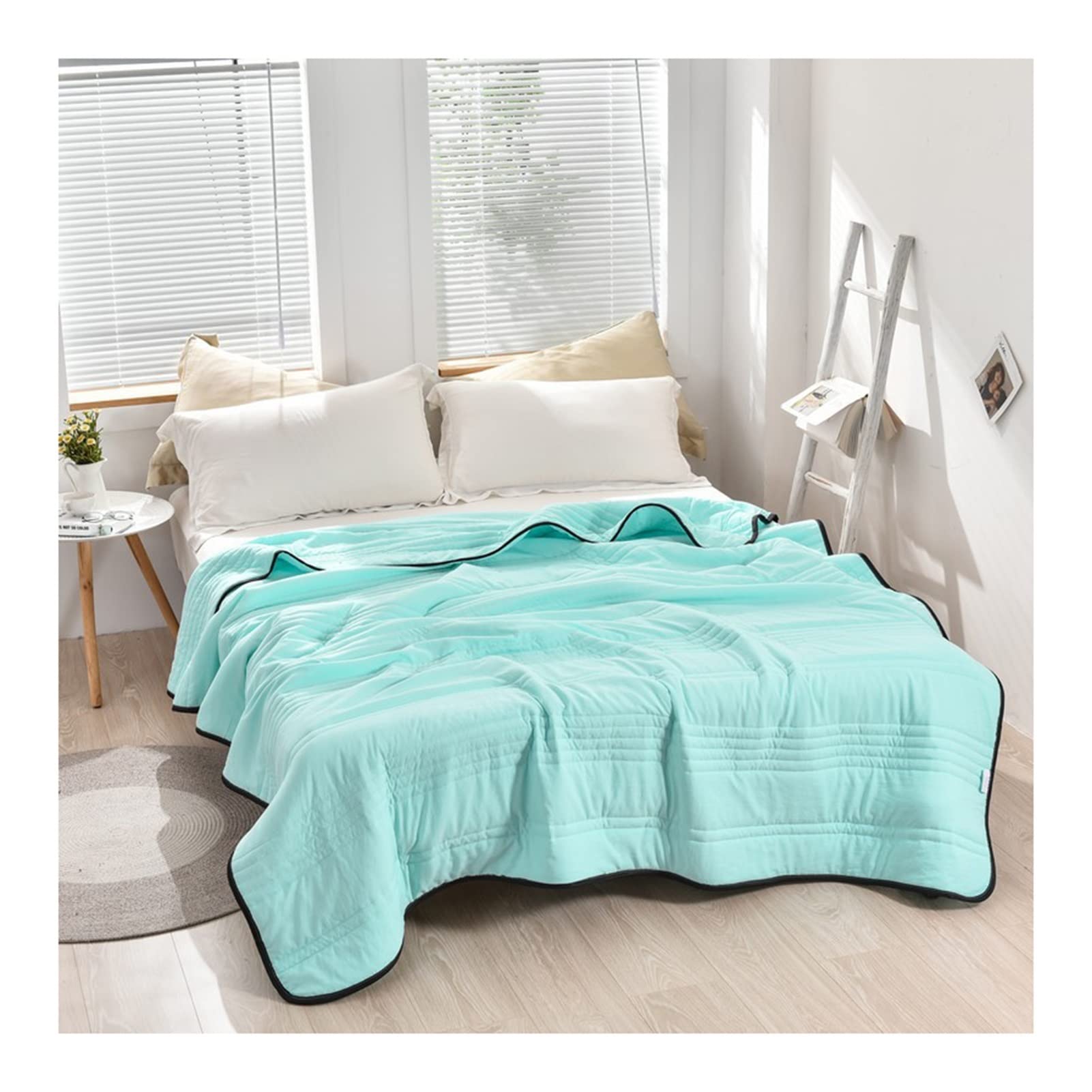 EBzvblxm Cooling Blanket for Summer, Summer Air Condition Cooling Blanket For Bed Hot Sleepers Multicolor Multiple Sizes(Water Green,100x150)